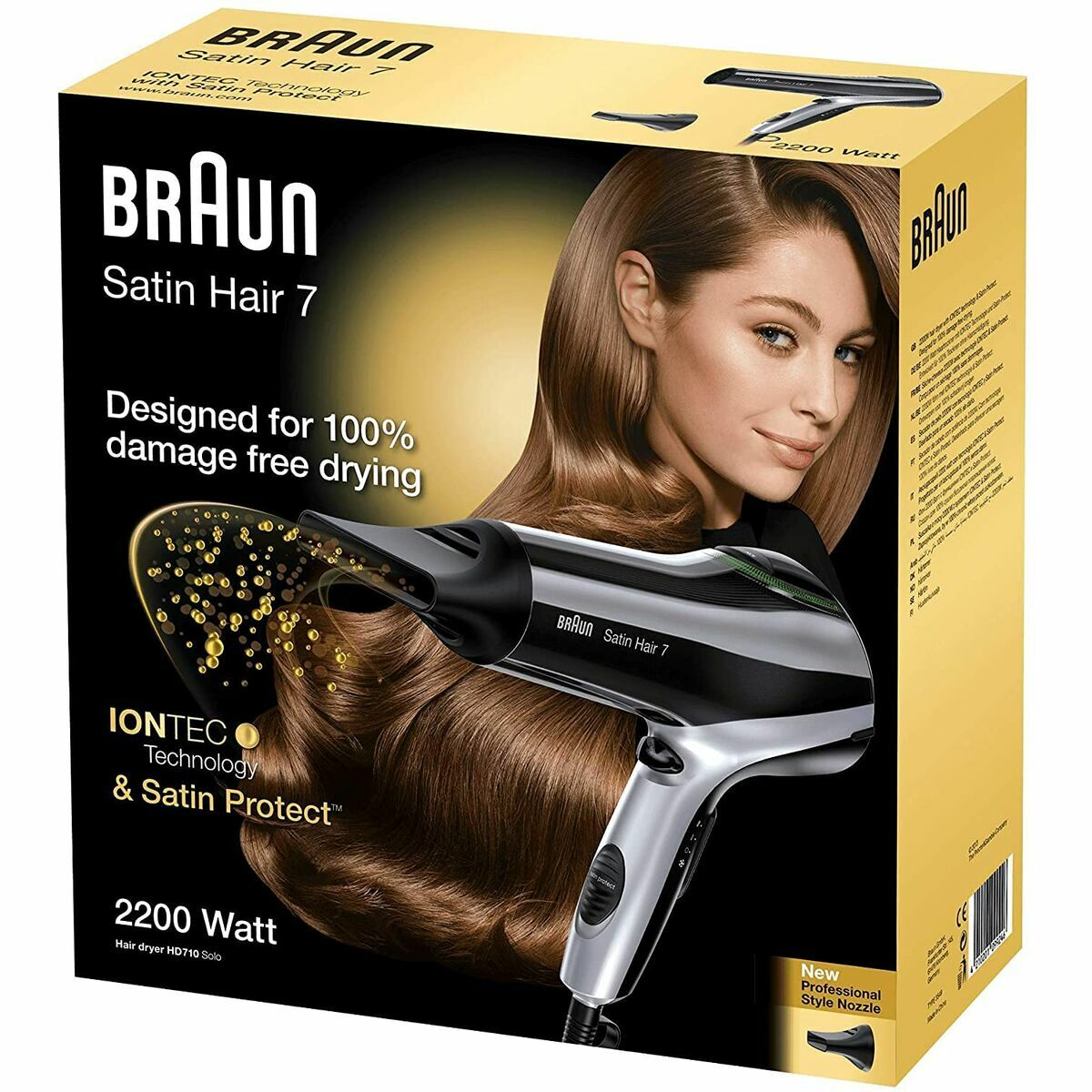 Fön Braun HD710 Schwarz Silberfarben Schwarzweiß 2200 W Ionisch - AWK Flagship