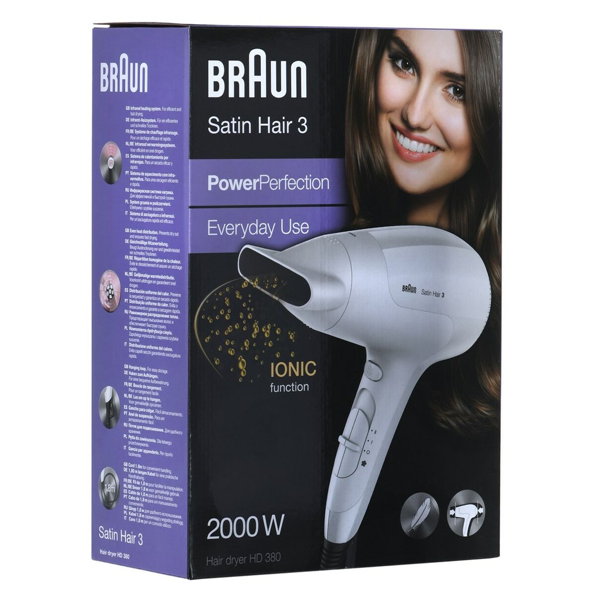 Fön Braun HD380 Weiß Schwarzweiß 2000 W - AWK Flagship