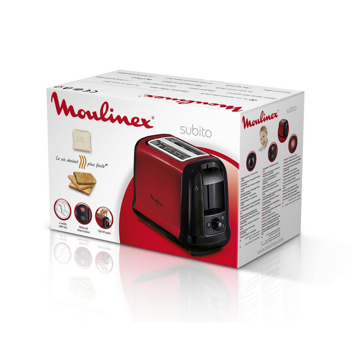 Toaster Moulinex LT260D11X 850 W Rot Schwarz - AWK Flagship