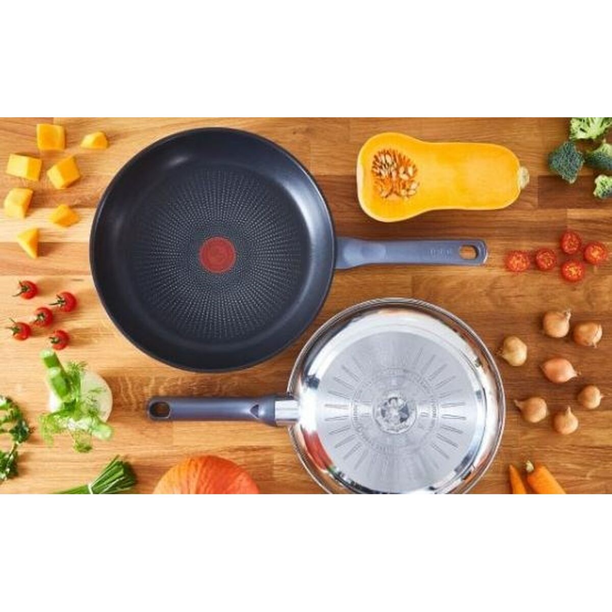 Pfanne Tefal G7132S55 Schwarz Stahl Edelstahl Ø 24 cm Ø 28 cm - AWK Flagship