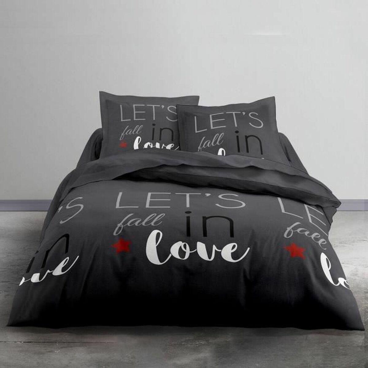 Bettwäsche-Set TODAY Liebe Grau Doppelbett 240 x 260 cm - AWK Flagship