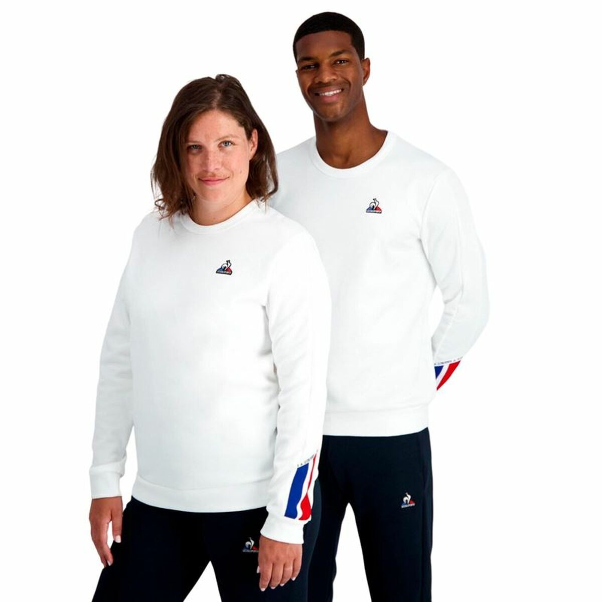 Unisex Sweater ohne Kapuze Le coq sportif Tri Crew N°1 New Optical Weiß - AWK Flagship