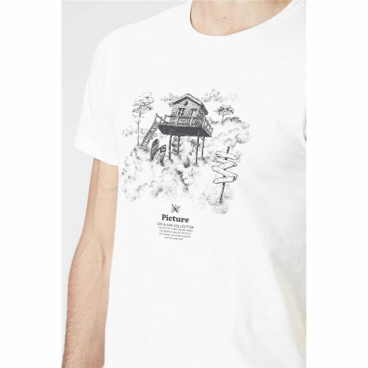 T-Shirt Picture DS Surf Cabin Natural Weiß Herren - AWK Flagship