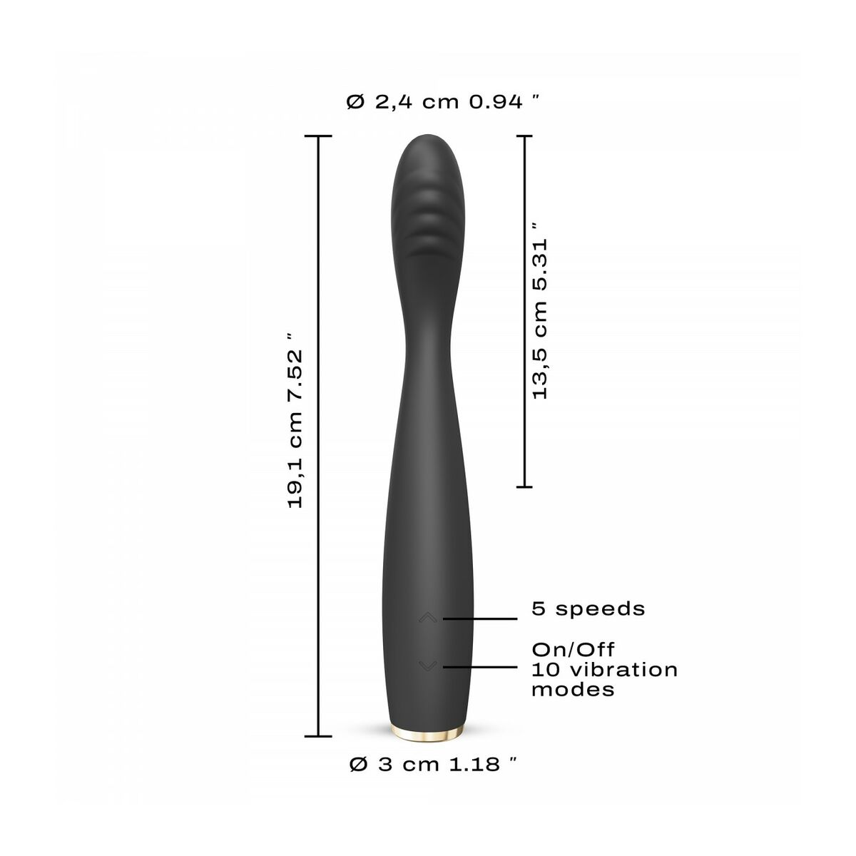 Klassischer Vibrator Dorcel Schwarz - AWK Flagship