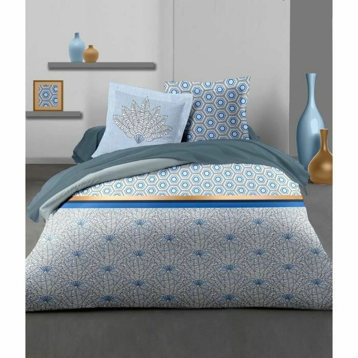 Bettdeckenbezug HOME LINGE PASSION Blau 220 x 240 cm - AWK Flagship