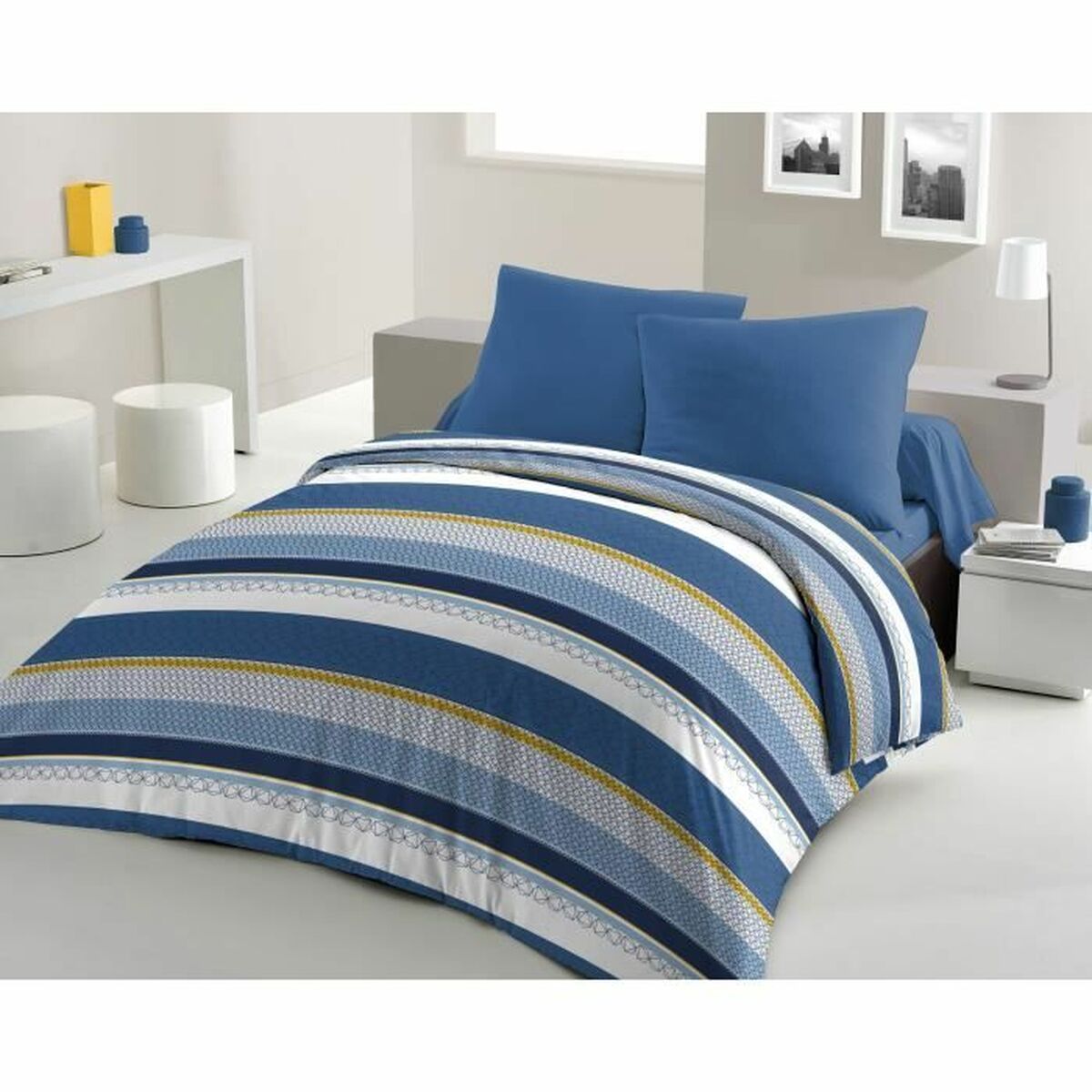 Bettdeckenbezug HOME LINGE PASSION Stanis Blau 220 x 240 cm - AWK Flagship