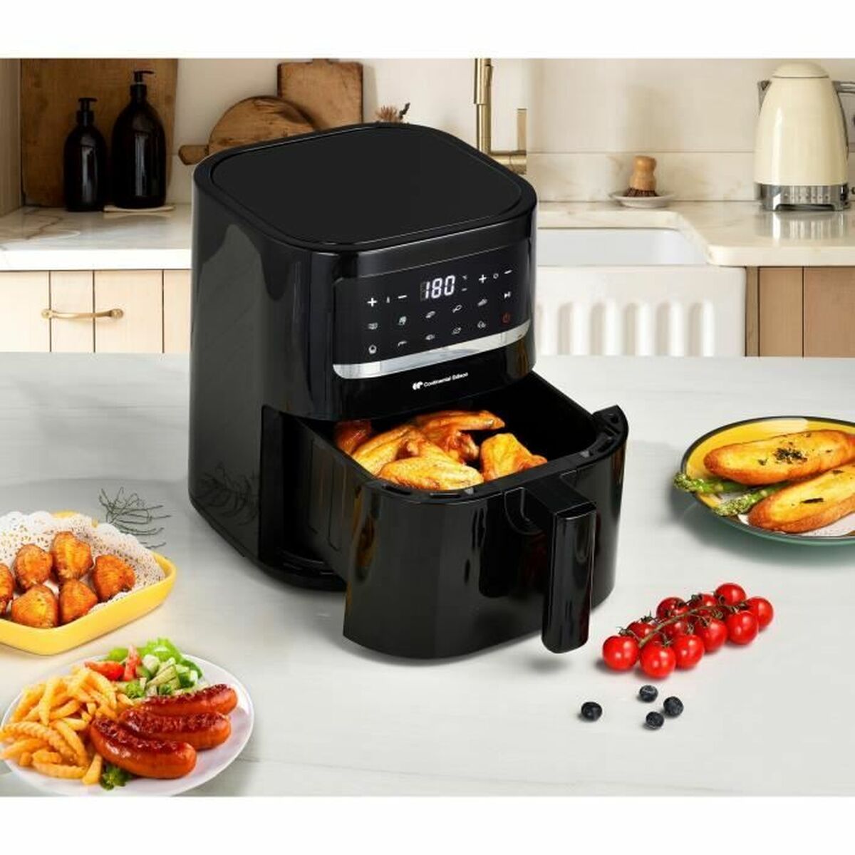 Fritteuse ohne Öl Continental Edison Schwarz 1400 W 4,5 L