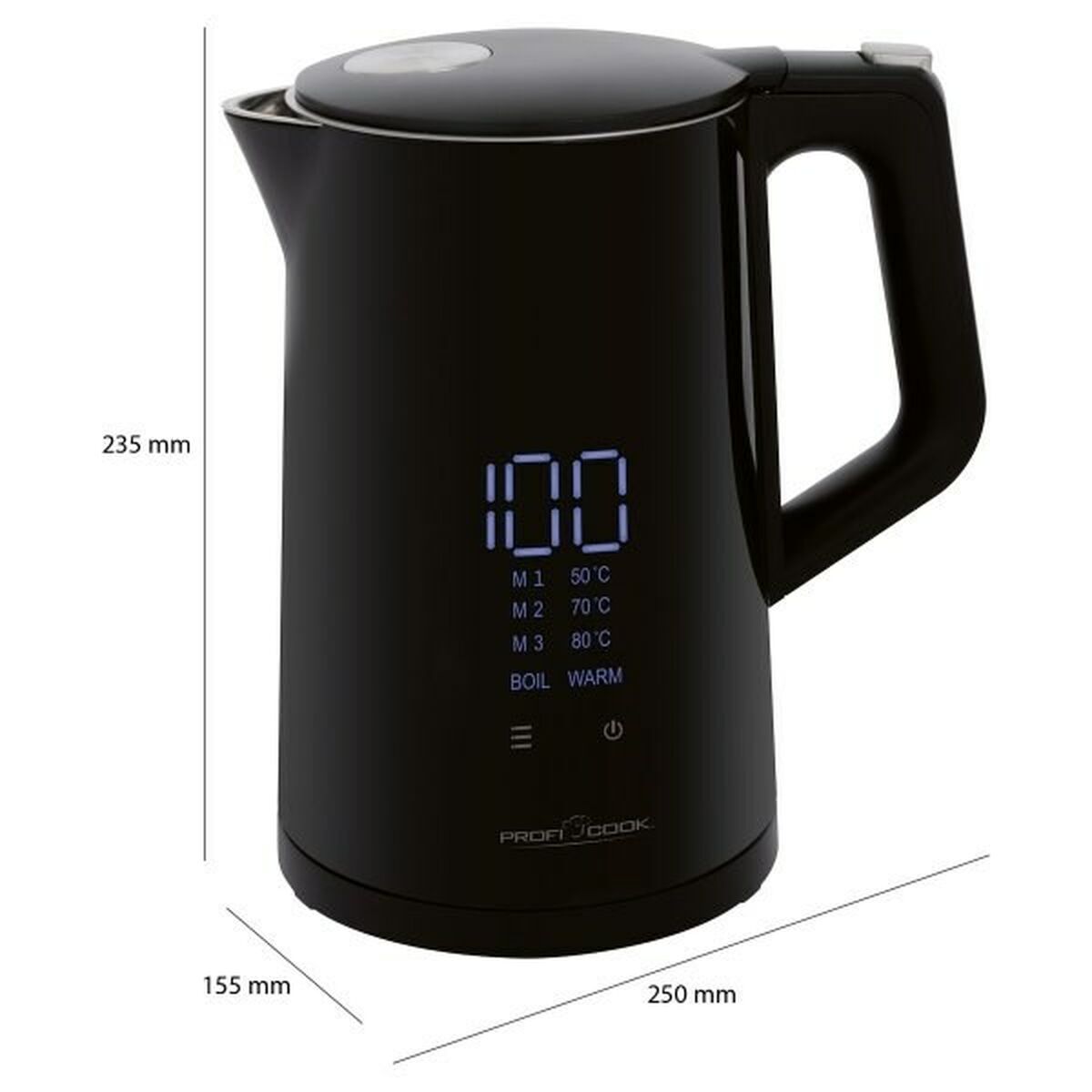 Wasserkocher Proficook PC-WKS 1243 Schwarz Edelstahl 2200 W 1,7 L - AWK Flagship