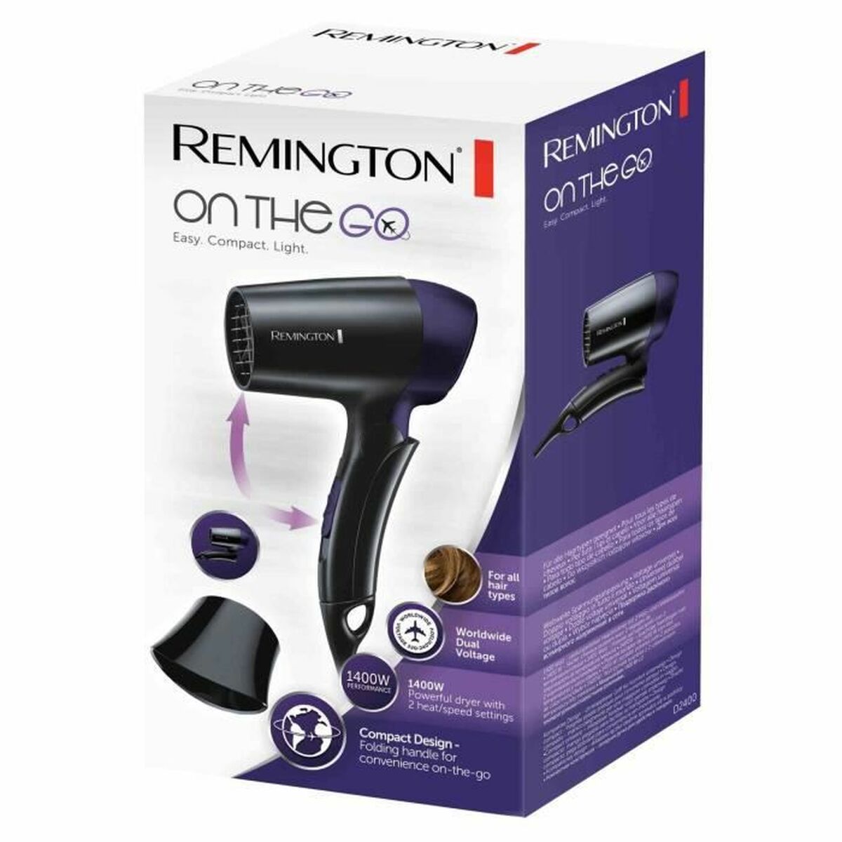 Remington D2400 Schwarz/Silberfarben 1400 W Haartrockner - AWK Flagship