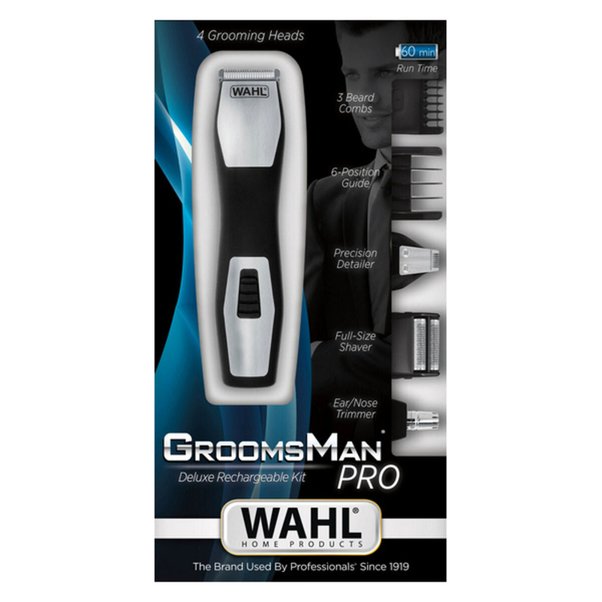 Kabellose Haarschneidemaschine Wahl GroomsMan Pro Schwarz - AWK Flagship