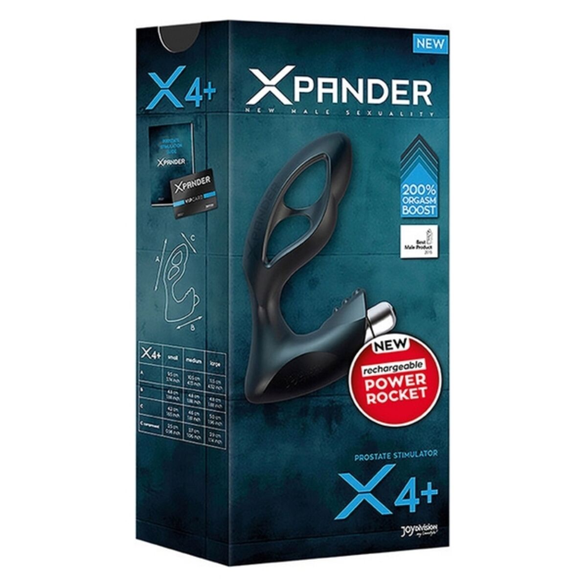 Xpander X4 Silikon Noir Prostatastimulator Joydivision X 4+ (9,5 cm) Schwarz - AWK Flagship