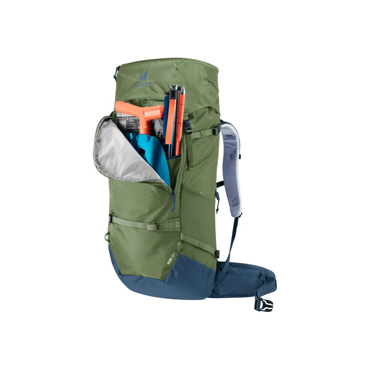 Bergrucksack Deuter Rise 34+ Blau Khaki - AWK Flagship