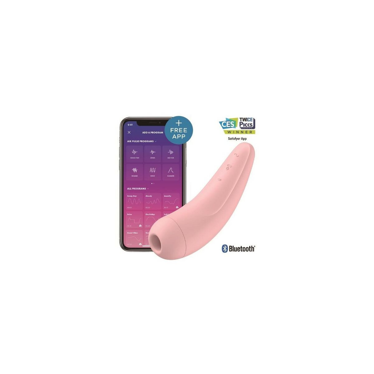 Dual Stimulationsvibrator Satisfyer Curvy 2 + Rosa - AWK Flagship