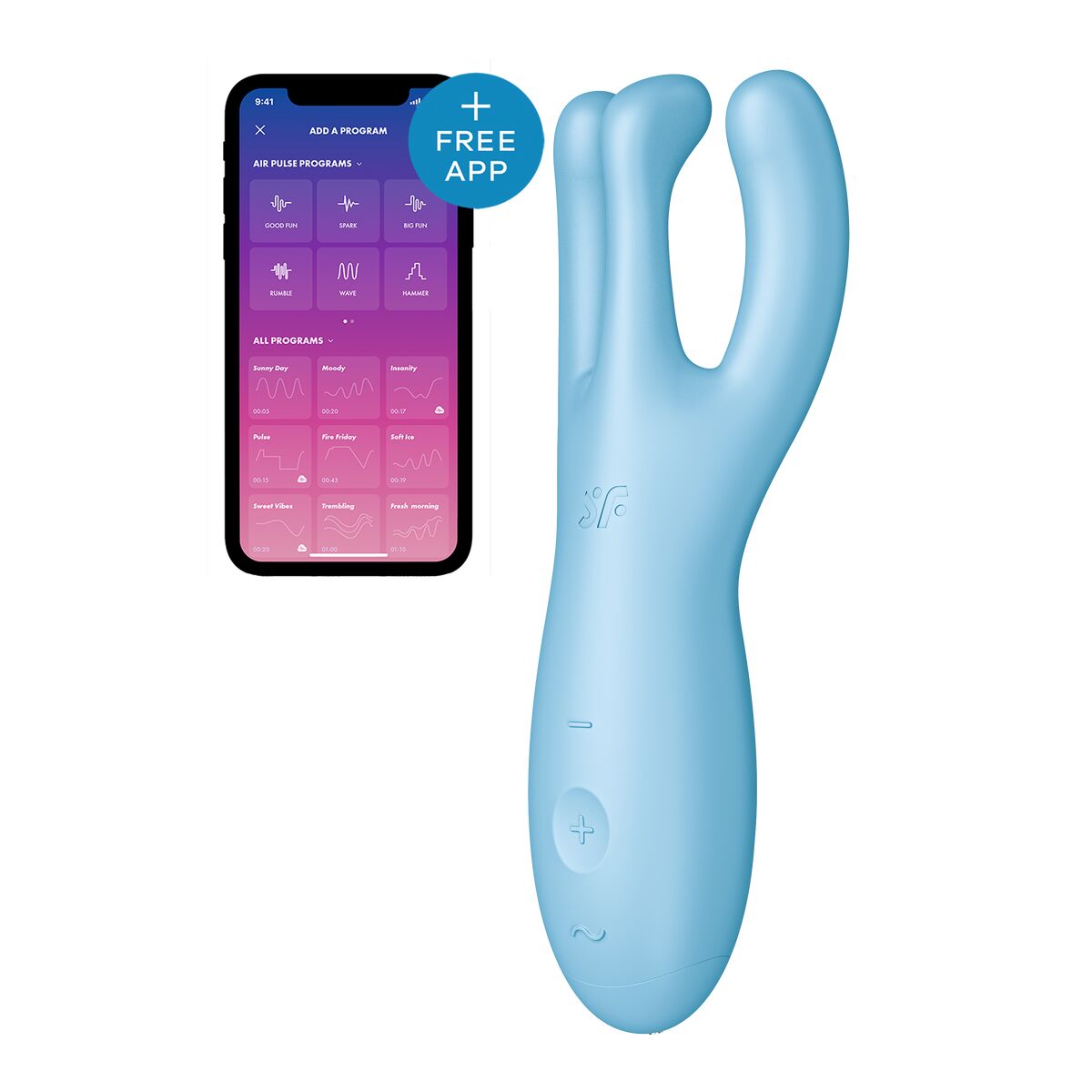 Massagevorrichtung Satisfyer Threesome 4 Connect Blau - AWK Flagship