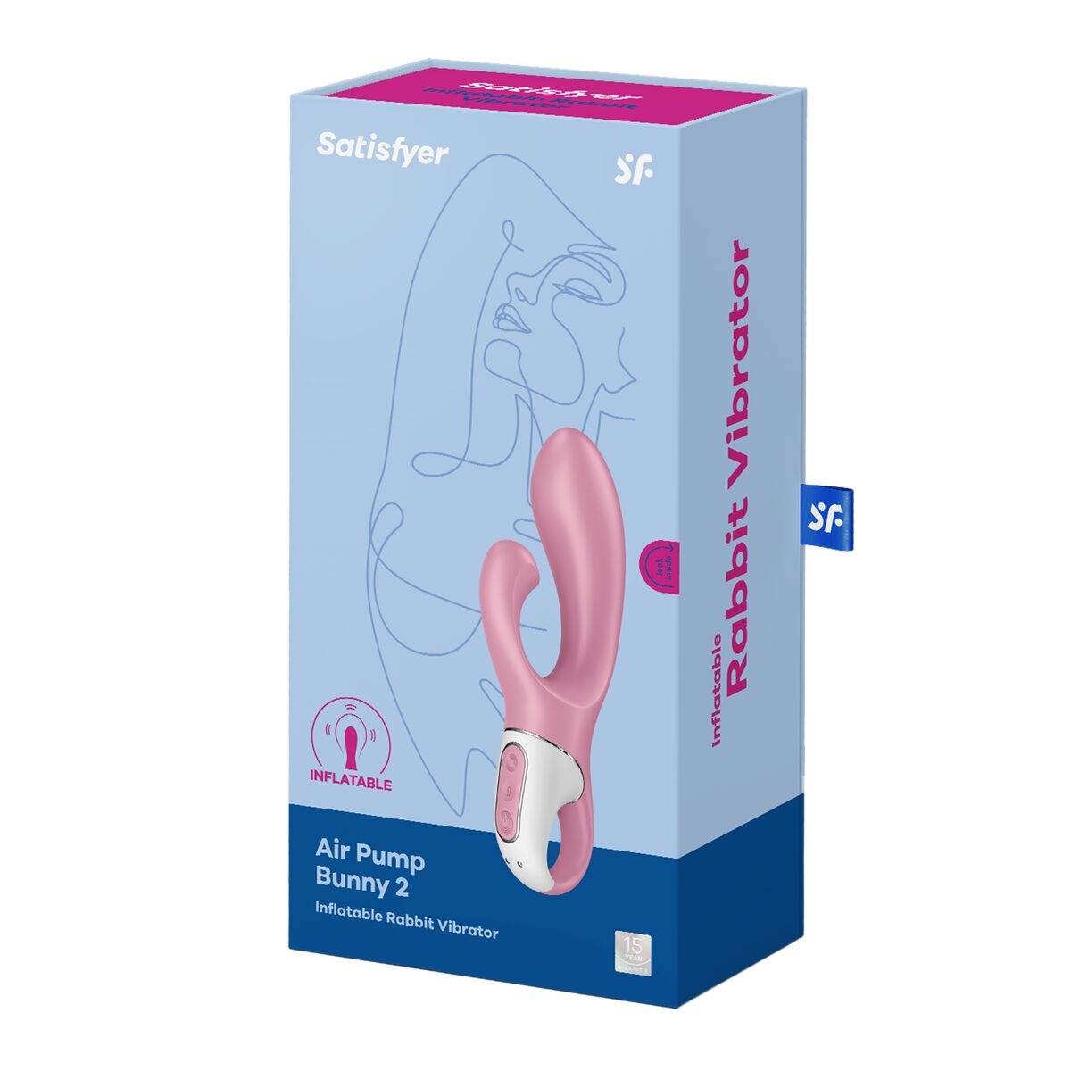 G-Punkt Vibrator Satisfyer Air Pump Bunny 2 Light Rosa 23,7 x 11,7 x 7,5 cm - AWK Flagship