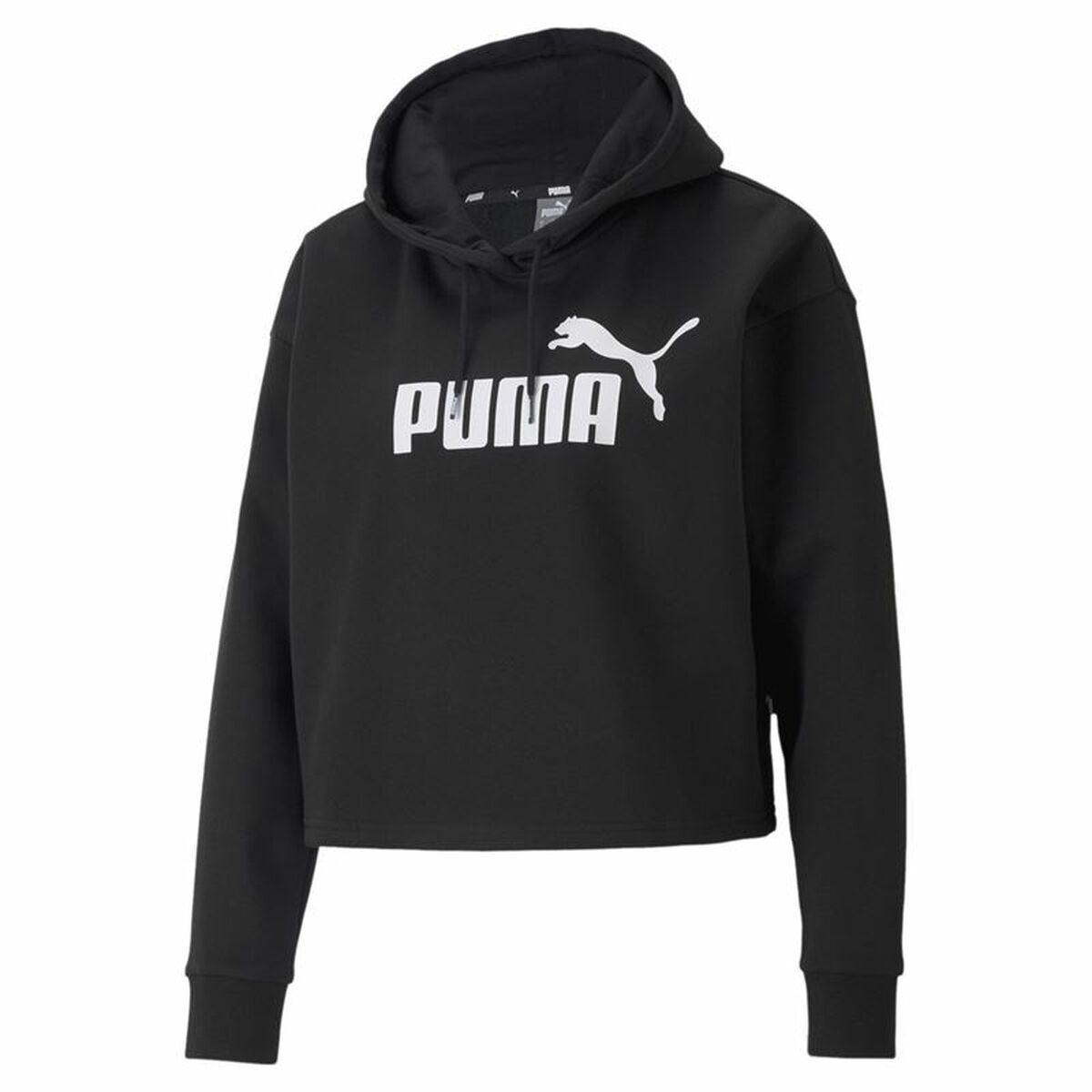 Damen Sweater mit Kapuze Puma Essentials Cropped Logo Schwarz - AWK Flagship