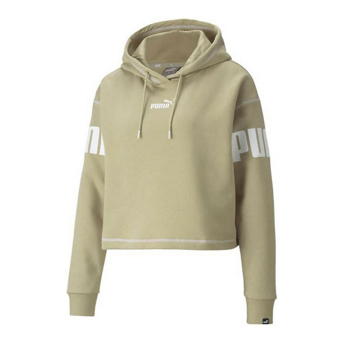 Damen Sweater mit Kapuze Puma Power Hoodie Fl Beige - AWK Flagship