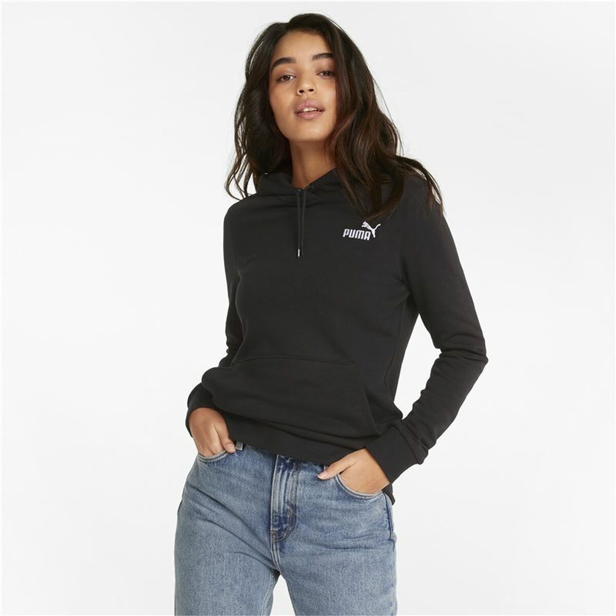 Damen Sweater mit Kapuze Puma Essentials+ Embroidery Schwarz - AWK Flagship