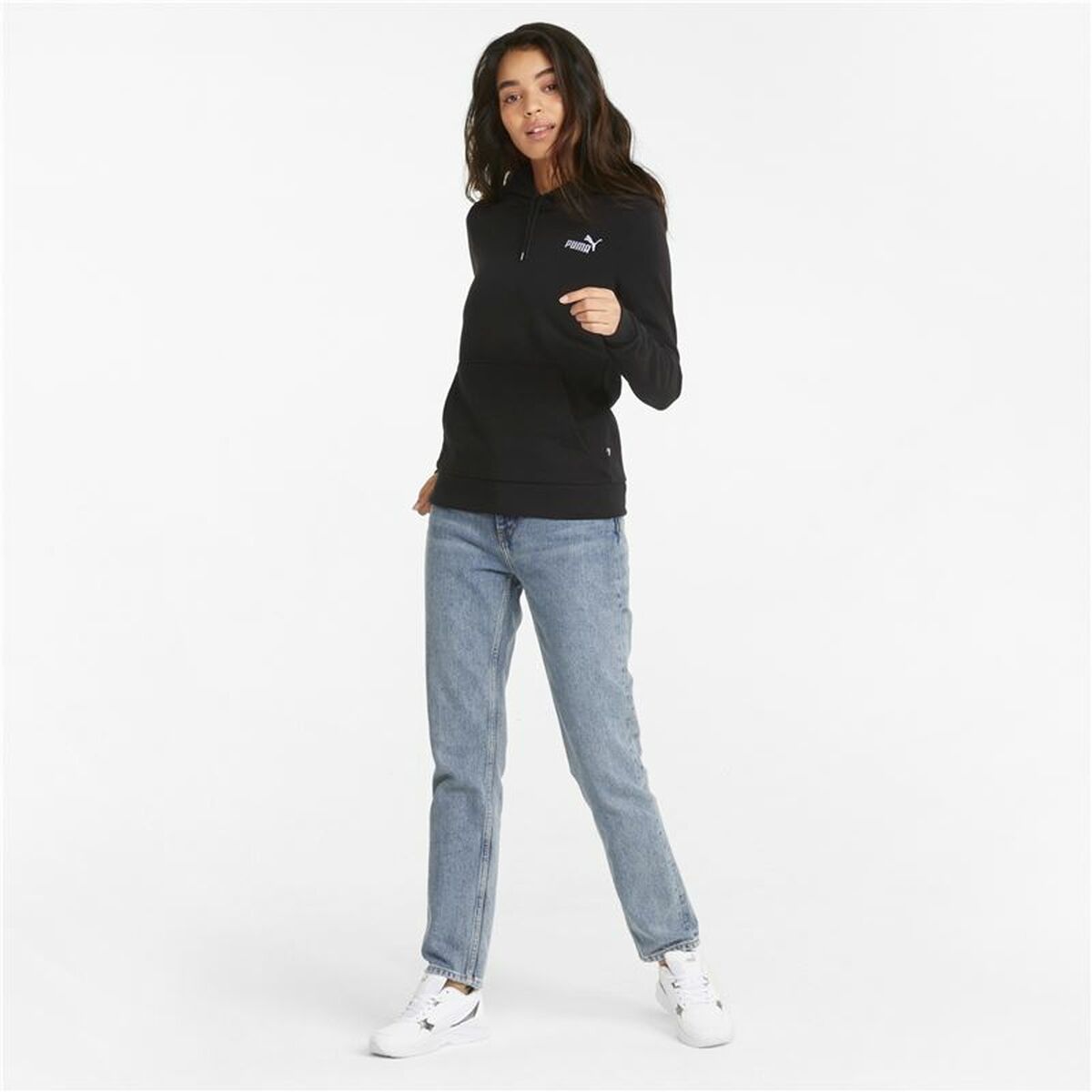 Damen Sweater mit Kapuze Puma Essentials+ Embroidery Schwarz - AWK Flagship