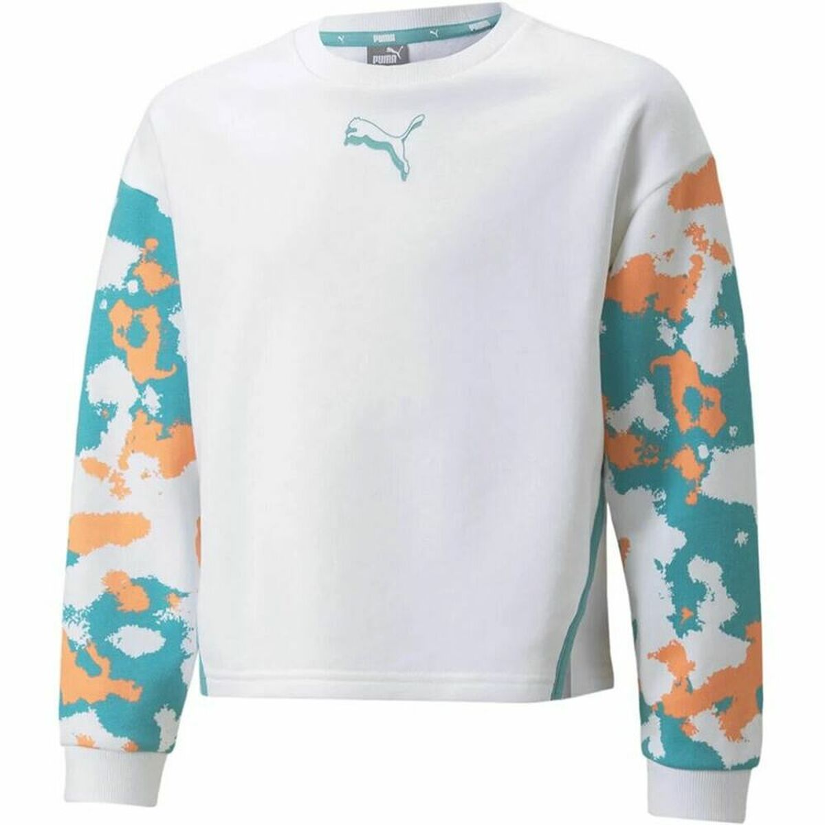 Sweatshirt ohne Kapuze für Mädchen Puma Alpha Crew G Weiß - AWK Flagship