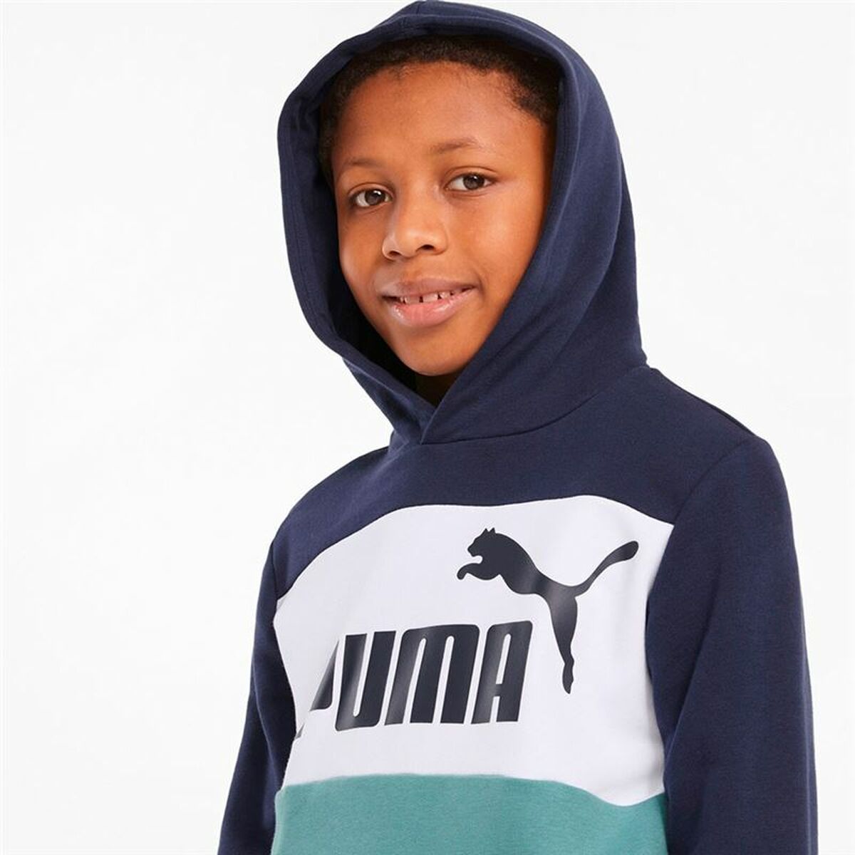 Jungen Sweater mit Kapuze Puma Essential Colorblock Dunkelblau - AWK Flagship