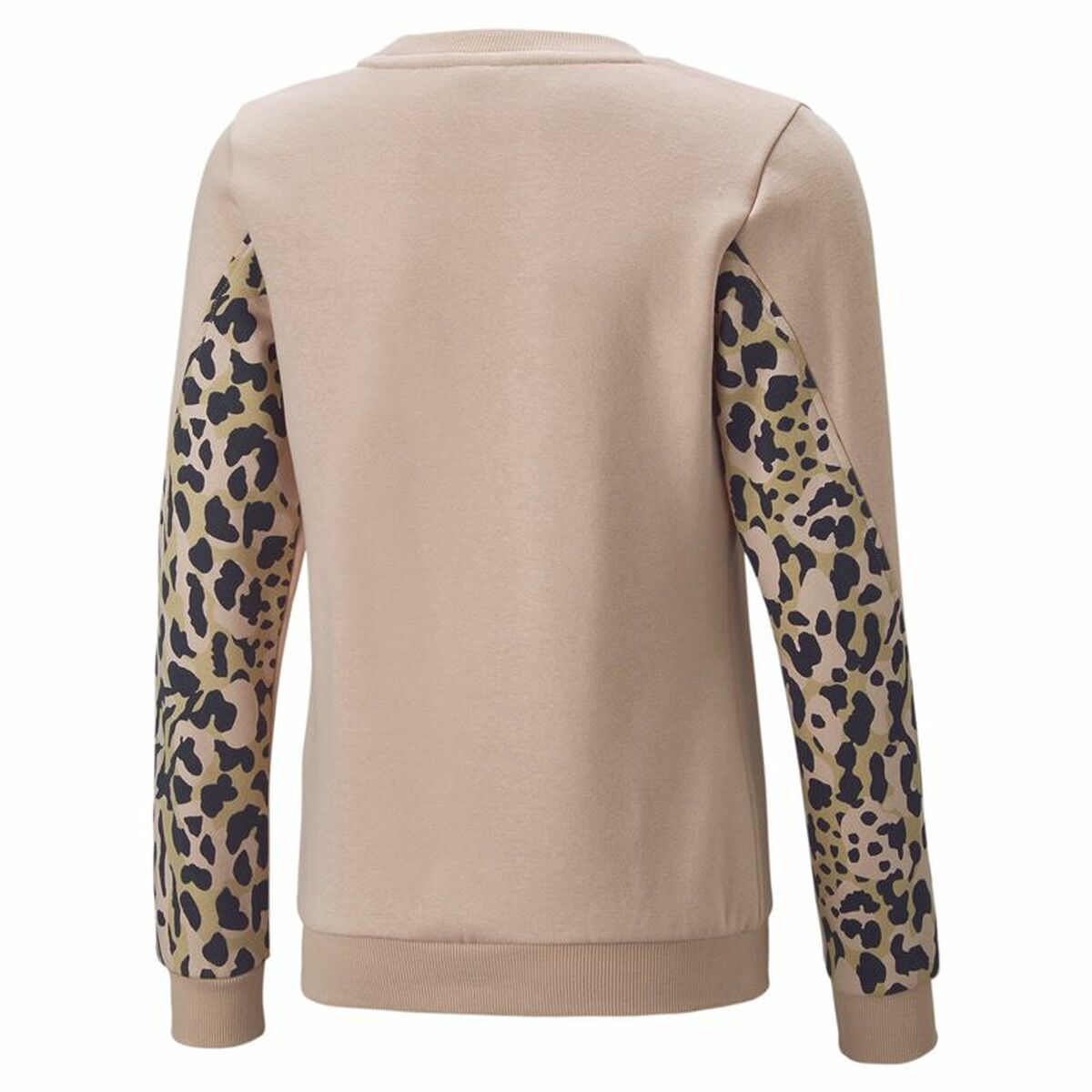 Sweatshirt ohne Kapuze für Mädchen Puma Alpha Crew Neck Beige Leopard Rosa - AWK Flagship