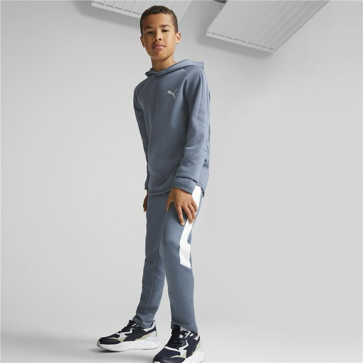 Unisex Sweater mit Kapuze Puma Evostripe Youth Blau - AWK Flagship