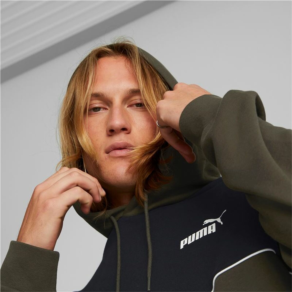 Herren Sweater mit Kapuze Puma Power Colorblock grün Schwarz - AWK Flagship