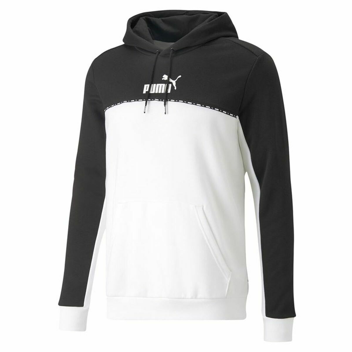 Herren Sweater mit Kapuze Puma Block X Tape  Weiß Schwarz - AWK Flagship