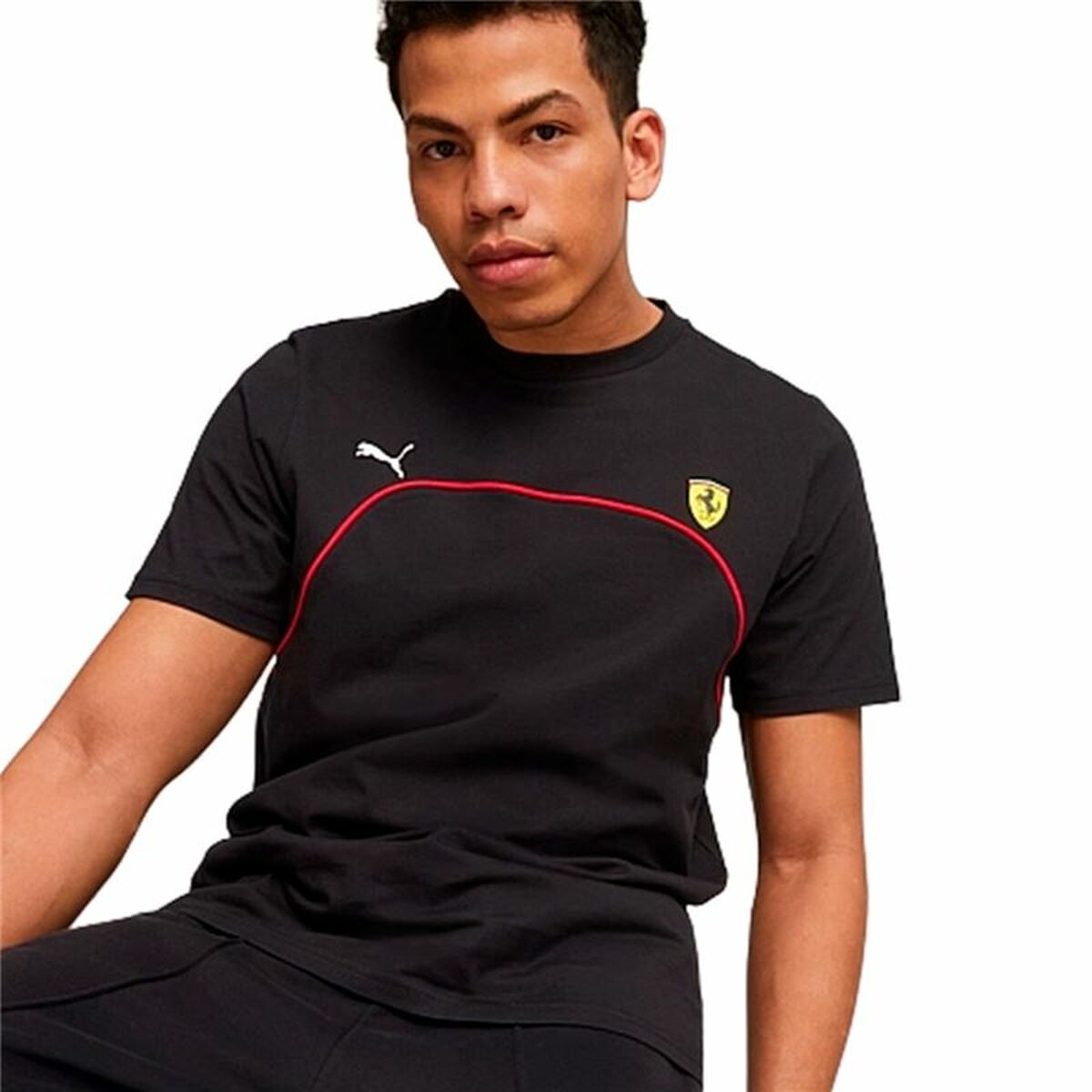 Herren Kurzarm-T-Shirt Puma Ferrari Race Schwarz - AWK Flagship