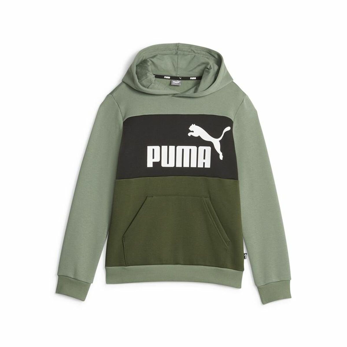 Kinder-Sweatshirt Puma Ess Block Fl grün - AWK Flagship