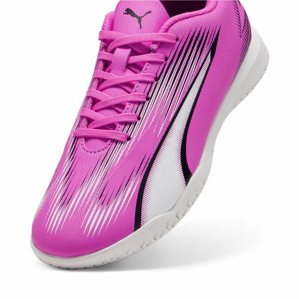 Puma Ultra Play Kinder-Hallenfußballschuhe Weiß/Pink – Produktansicht 4