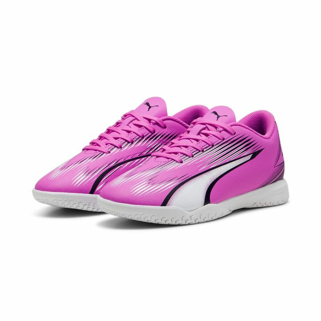 Puma Ultra Play Kinder-Hallenfußballschuhe Weiß/Pink – Detailansicht 3