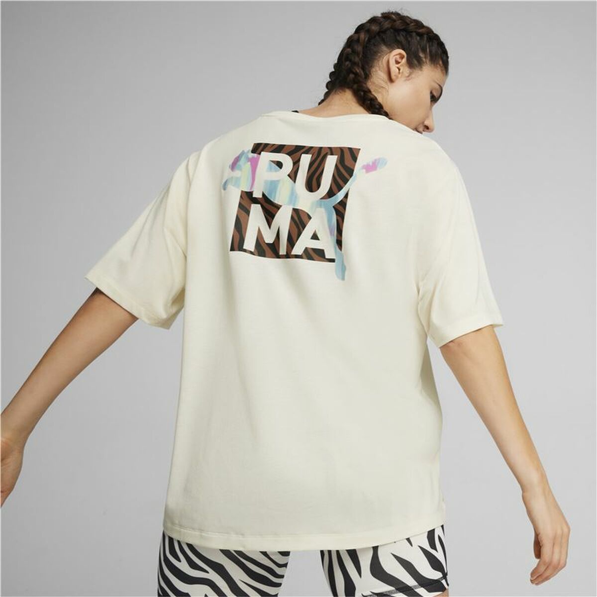 Damen Kurzarm-T-Shirt Puma Animal Remix Weiß - AWK Flagship