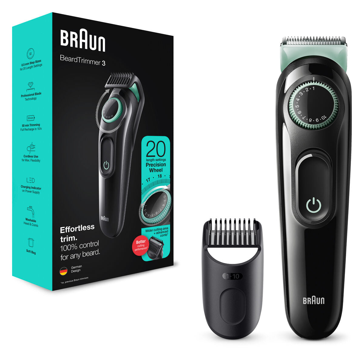 Elektrischer Rasierapparat Braun BeardTrimmer 3 BT3323 (1 Stück) - AWK Flagship