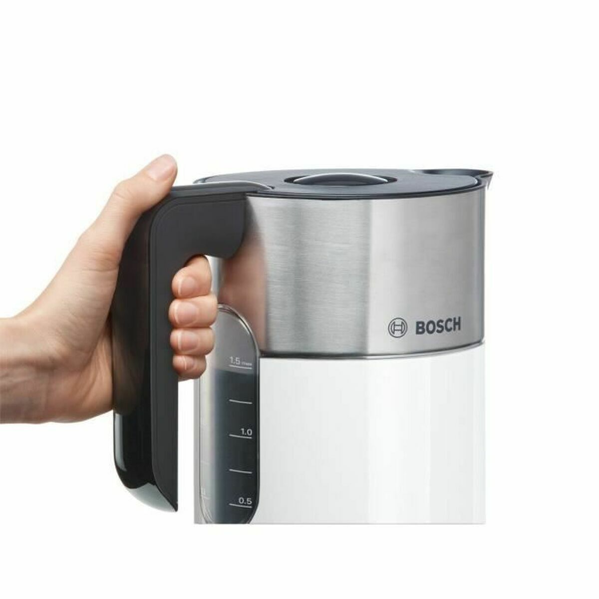 Wasserkocher BOSCH TWK8611P Weiß Anthrazit Stahl Kunststoff Kunststoff/Edelstahl plástico,acero inoxidable 2400 W 1,5 L - AWK Flagship