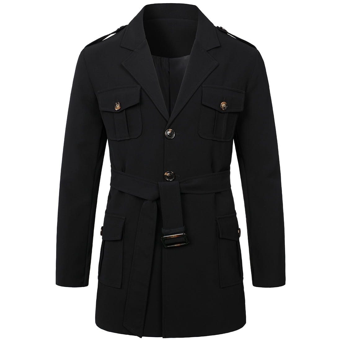 Herren Outdoor-Trenchcoat, mittellang