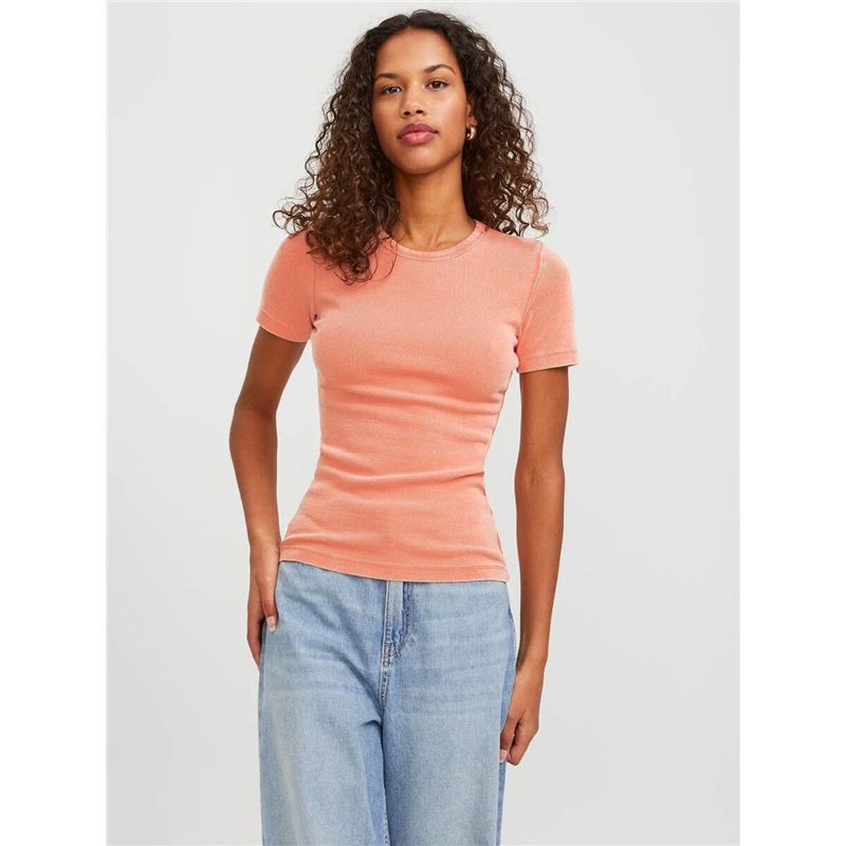 Damen T Shirt Jack Jones Jxfrankie Wash Ss Orange - Mode & Accessoires