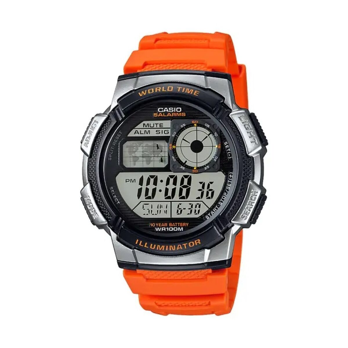 Herrenuhr Casio WORLD TIME ILLUMINATOR Orange (Ø 43 mm) - AWK Flagship