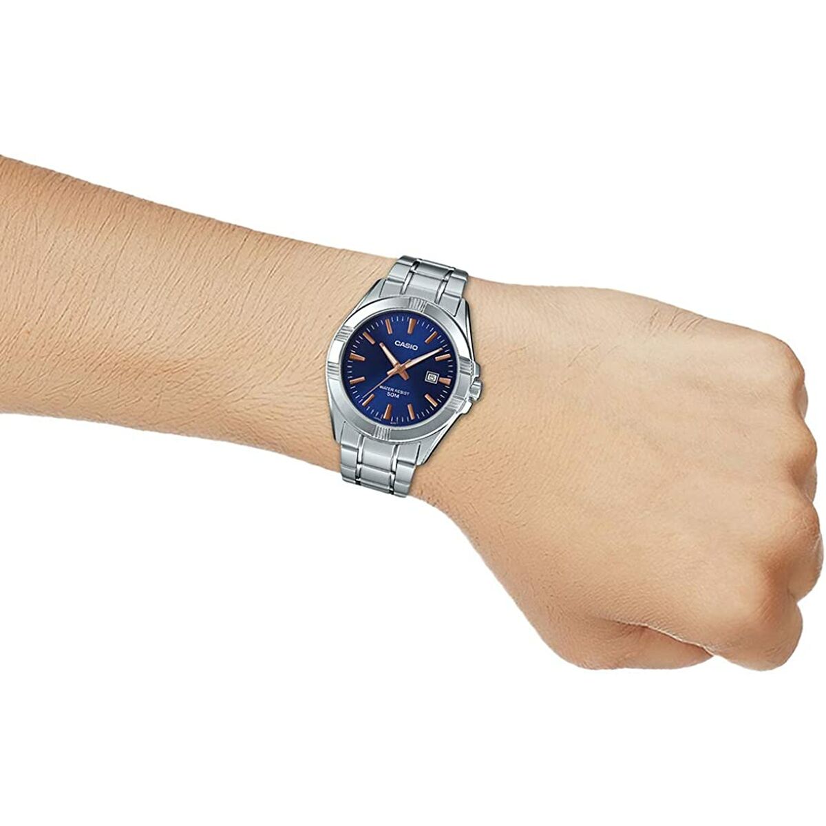 Herrenuhr Casio Blau Silberfarben (Ø 43,5 mm) - AWK Flagship