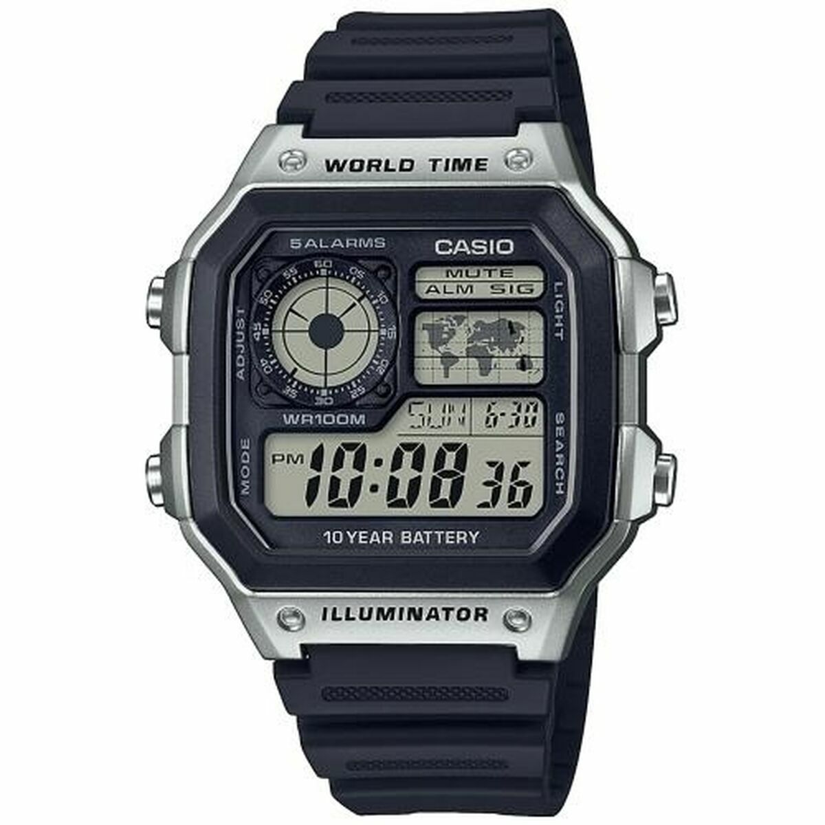 Herrenuhr Casio AE-1200WH-1CVEF Schwarz Grau (Ø 40 mm) - AWK Flagship