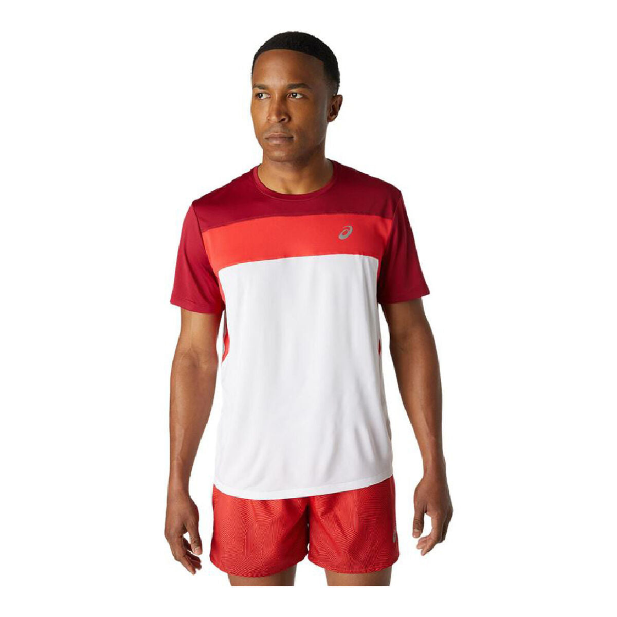 Herren Kurzarm-T-Shirt Asics Race Weiß Rot - AWK Flagship