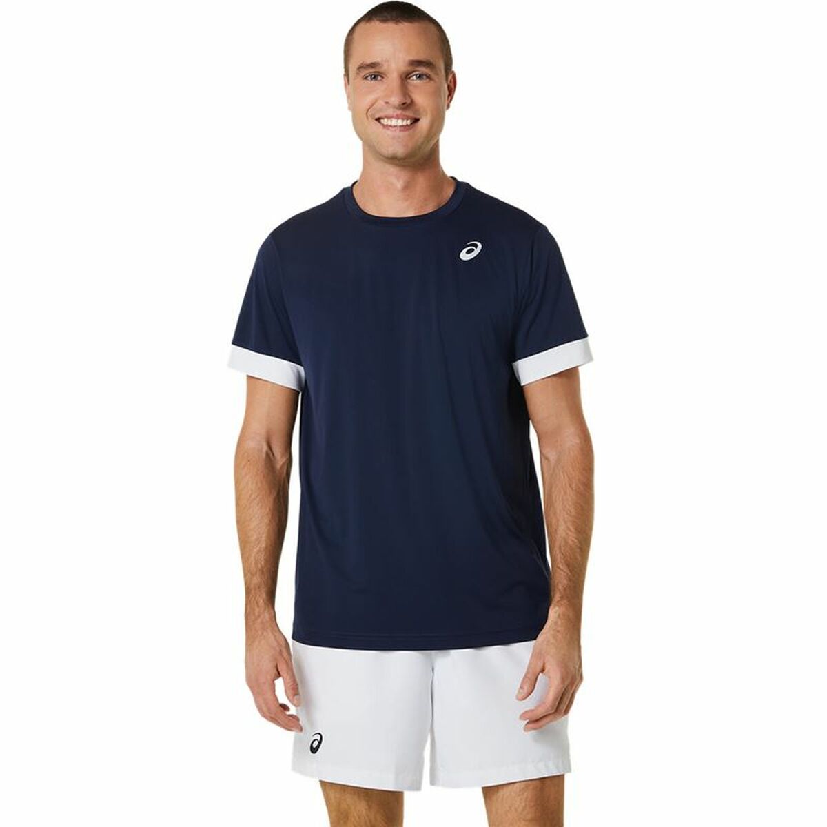 Kurzärmliges Sport T-Shirt Asics Court Marineblau Tennis - AWK Flagship