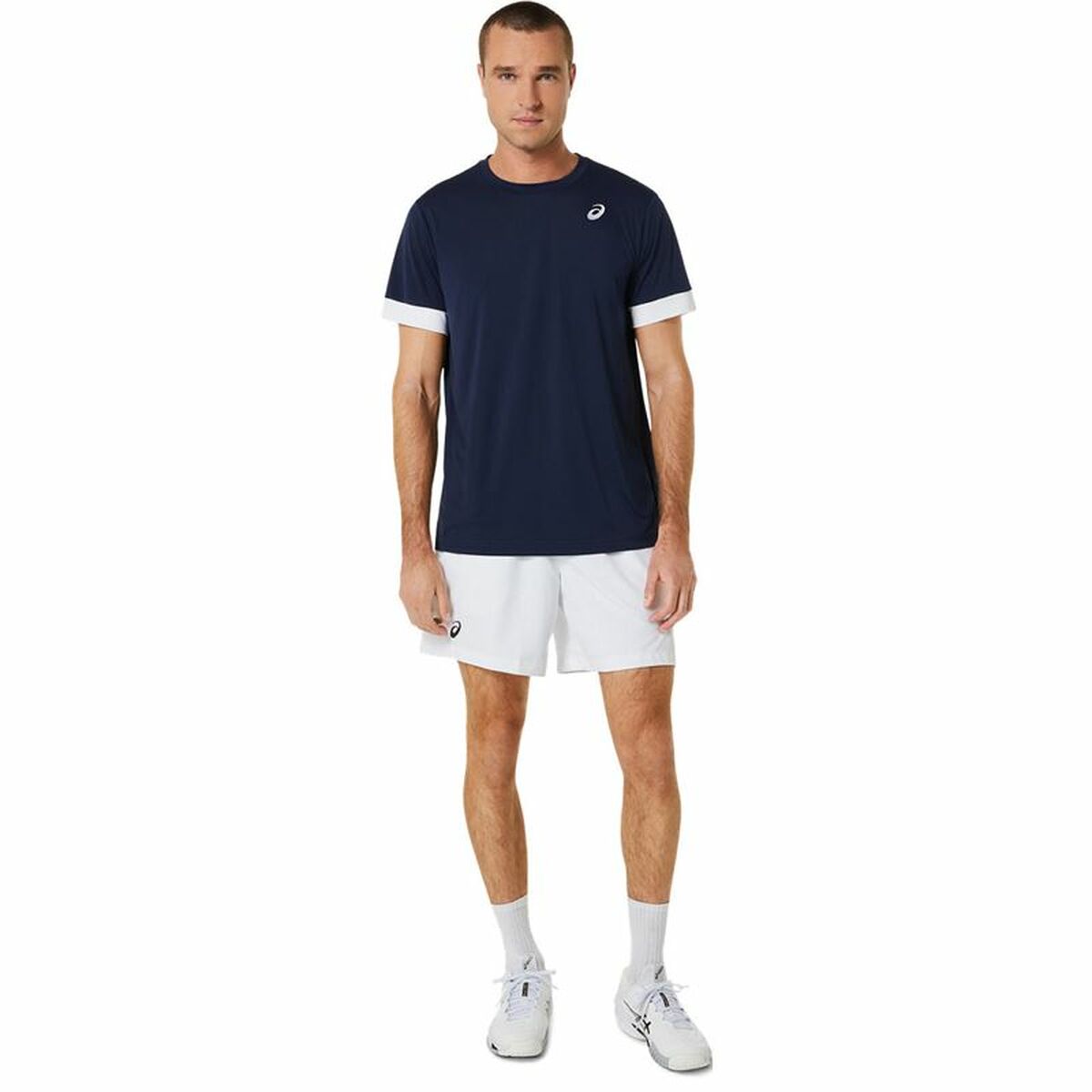 Kurzärmliges Sport T-Shirt Asics Court Marineblau Tennis - AWK Flagship