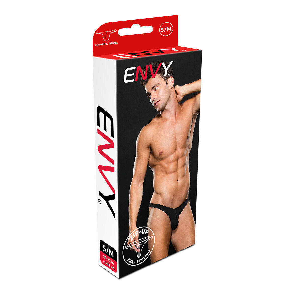 Tanga Envy Lowrise Zip Schwarz S/M - AWK Flagship