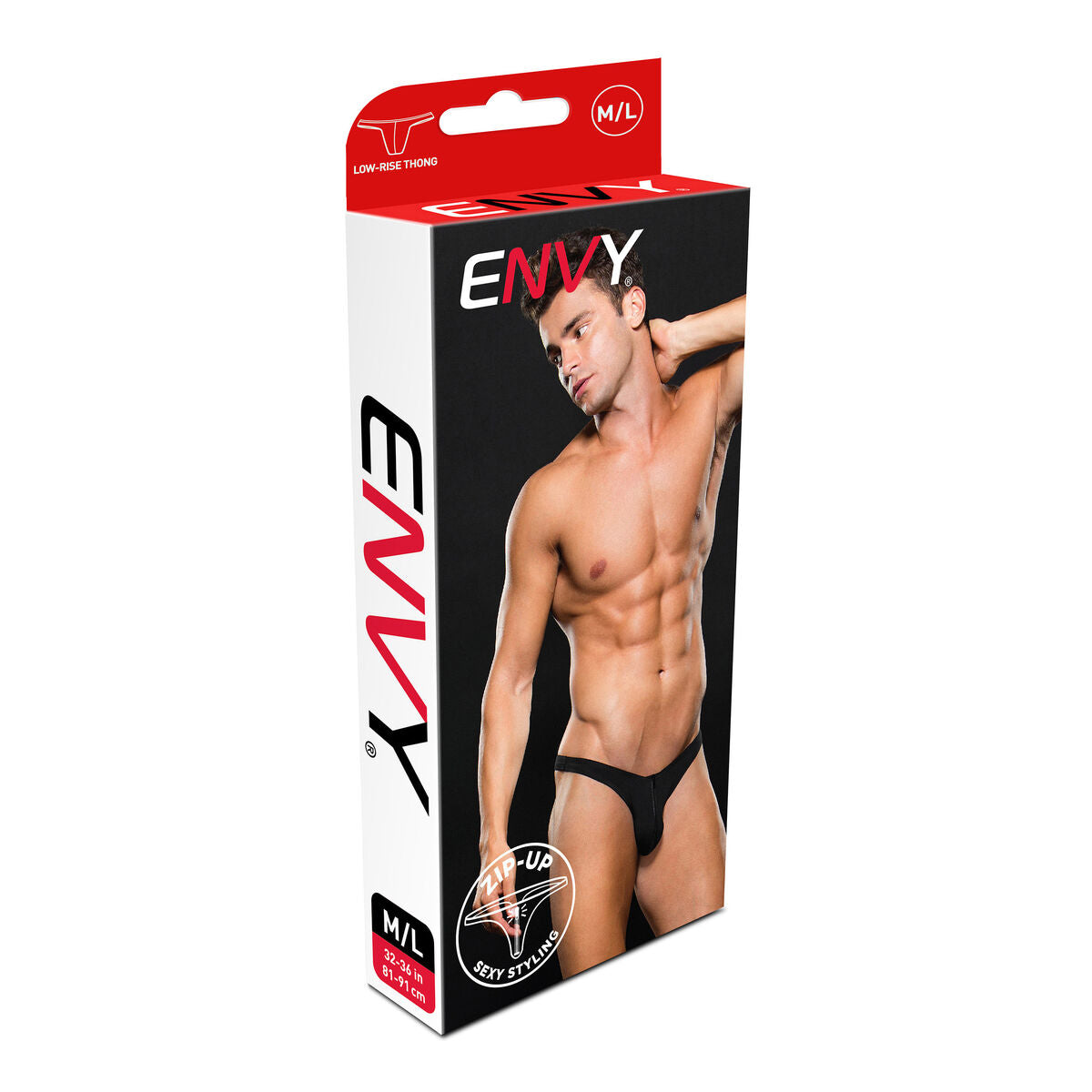 Tanga Envy Lowrise Zip Schwarz S/M - AWK Flagship