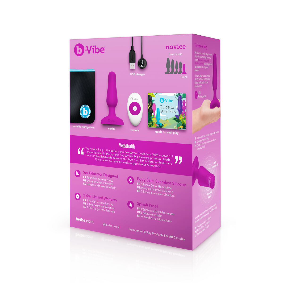 Novice Plug mit Fernbedienung Magenta B-Vibe 5886010000 Rosa - AWK Flagship