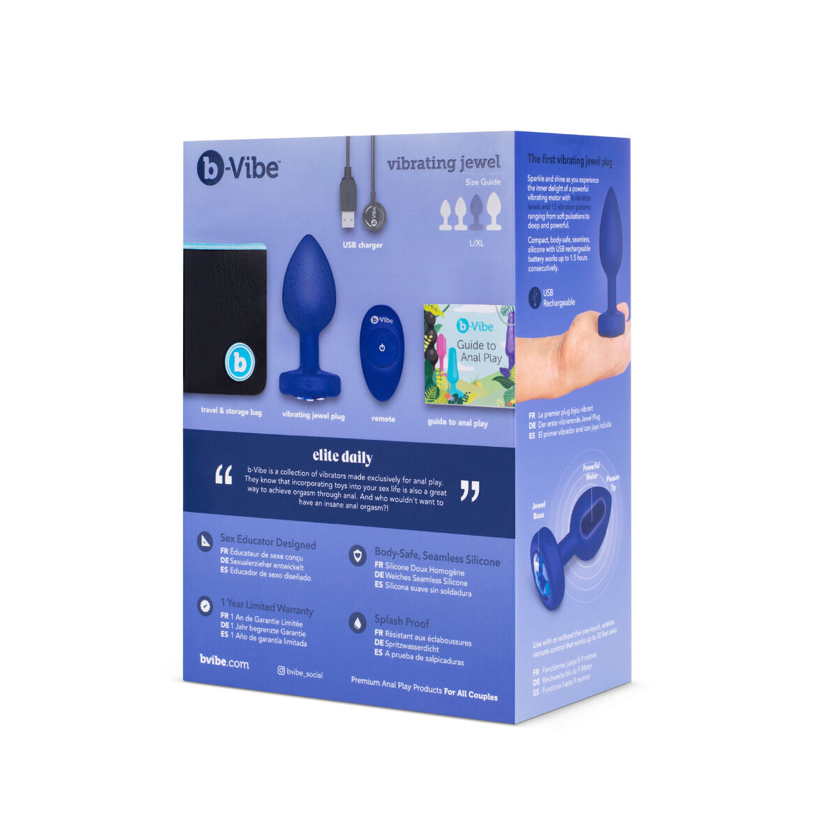 Vibrator B-Vibe Vibrating Jewel Marineblau L/XL - AWK Flagship