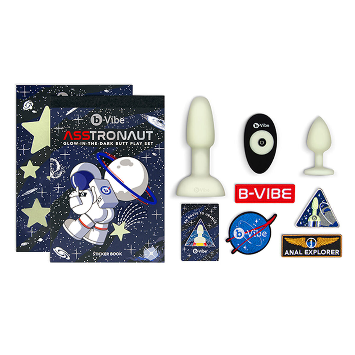 Anal Training Large Pleasure Kit B-Vibe ASStronaut Glow-in-the-Dark - AWK Flagship