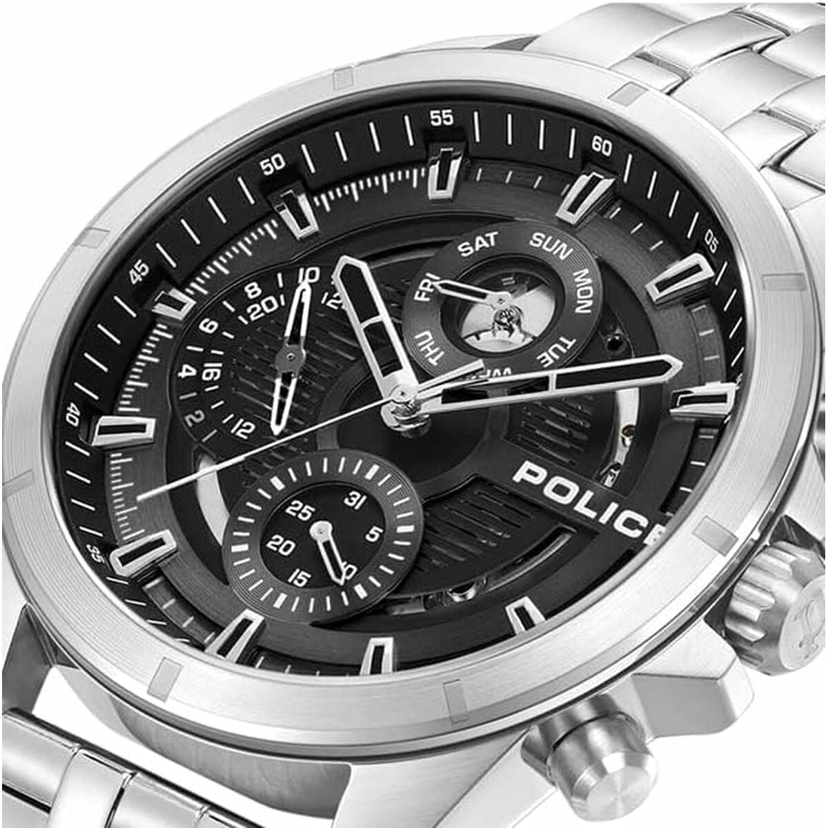 Herrenuhr Police PEWJK0004605 Schwarz Silberfarben - AWK Flagship